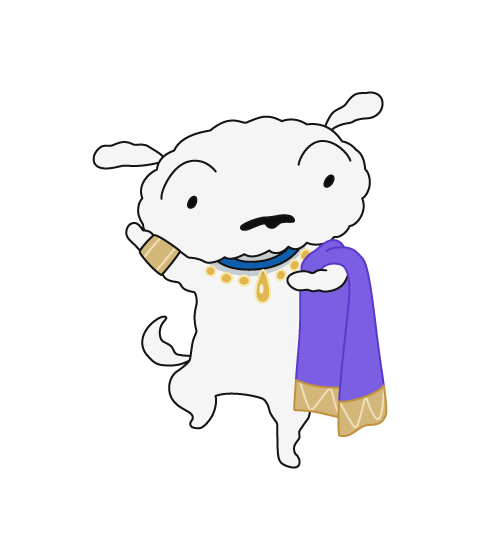 インドの民族衣装を着て踊るシロのイラスト
